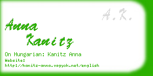 anna kanitz business card